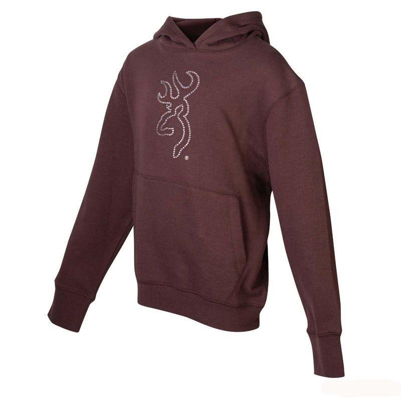 Browning Women s Buckmark Chocolate Bling Hoodie Sweatshirt